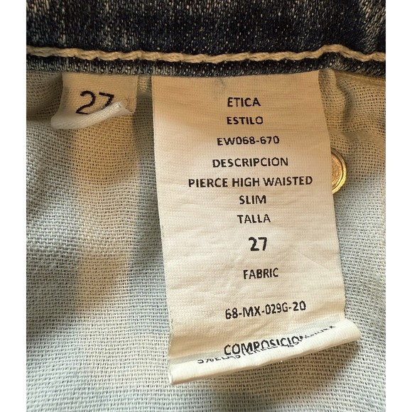 NWT ETICA Women's Medium Wash High Rise Straight ETHICALLY MADE‎ Blue Jeans 27 - Picture 4 of 4